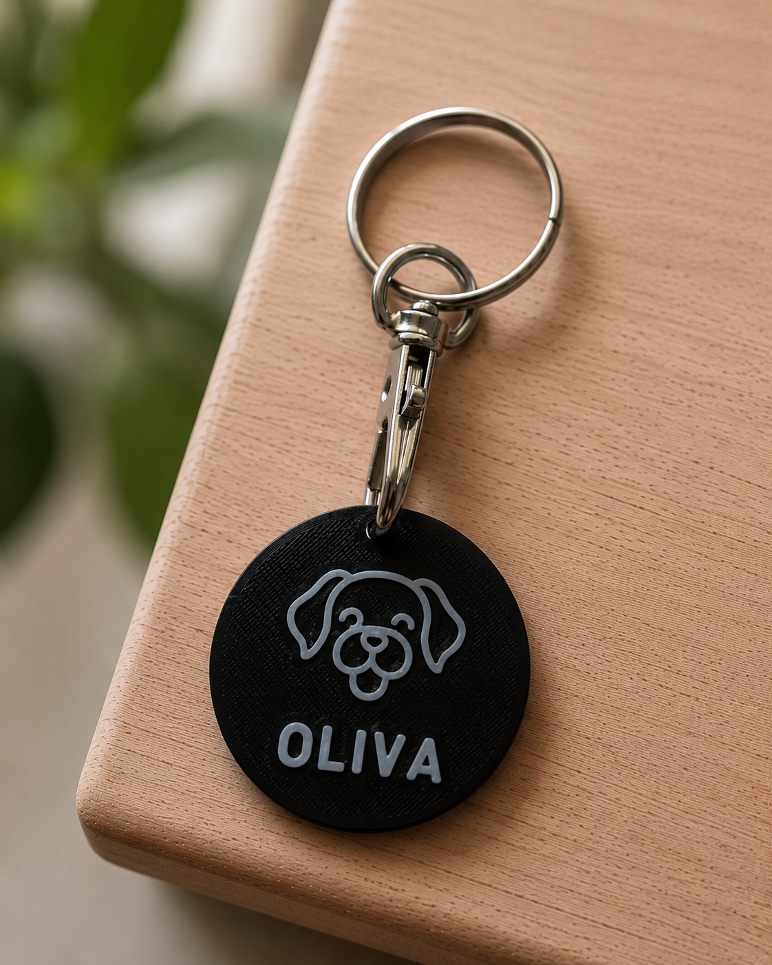 Musta PetPage-tägi lemmikin nimellä OLIVA
